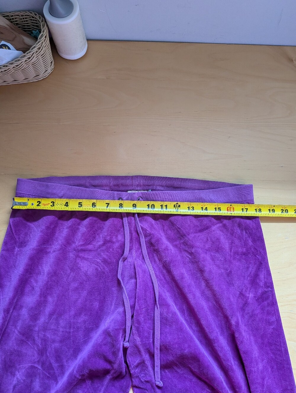 VTG Y2K JUICY COUTURE Velvet Purple Sweatpants Size XL Made Un USA 00' Low Waist - Picture 6 of 9